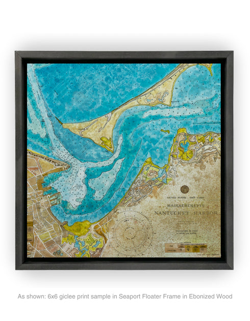Nantucket Harbor Nautical Chart | Framed Giclee Print on Canvas